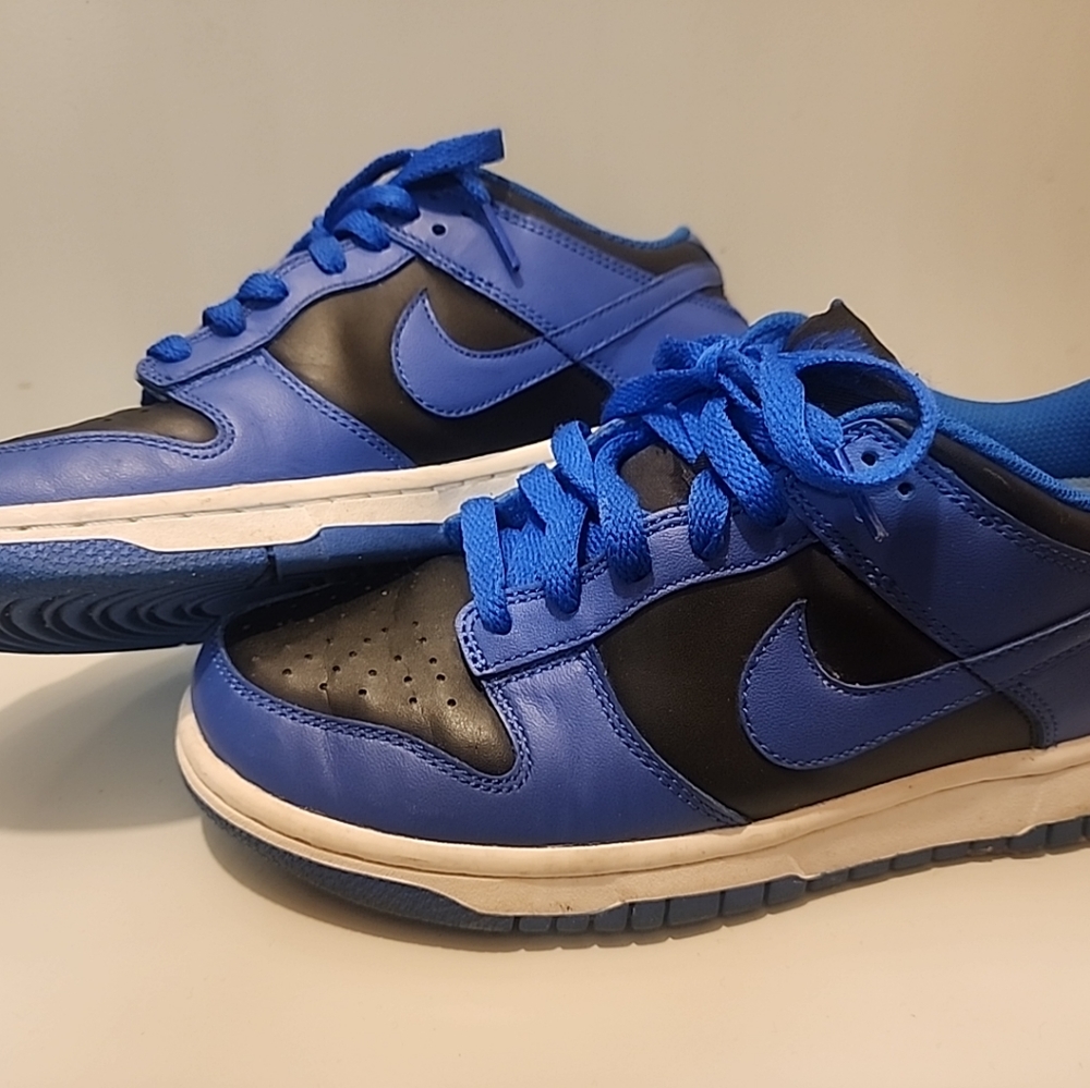 Nike Dunk Black Blue Low GS Hyper Cobalt Size 6.5Y CW1590 001 Shoes CW1590-001